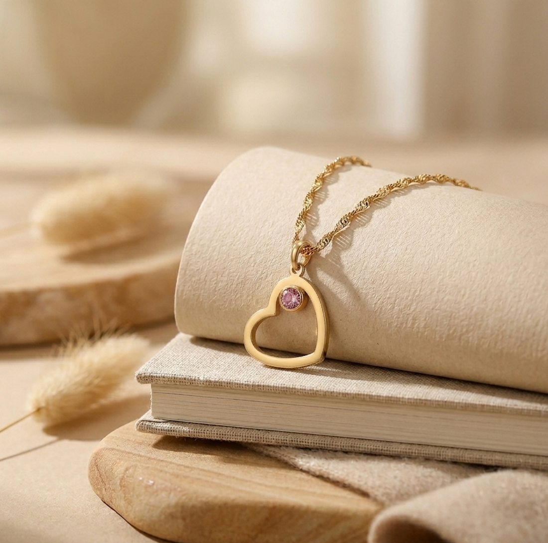 Ketting met Hart & Geboortesteen