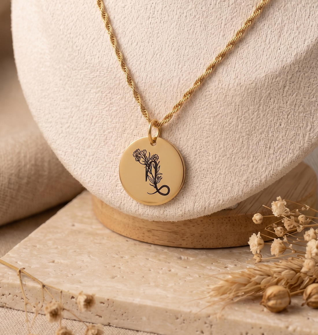 Ketting met Sterrenbeeld & Geboortebloem