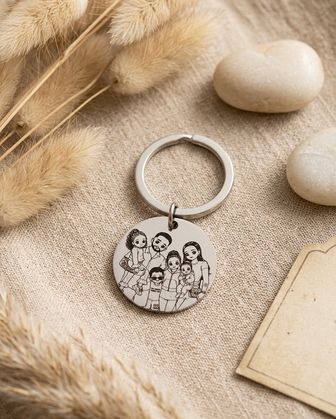 Sleutelhanger met Kawaii Tekening